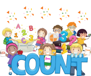 Kids happily celebrating learning counting.