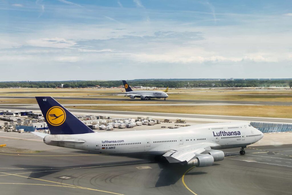 A German airline's flight depicting the move to Europe
