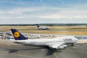 A German airline's flight depicting the move to Europe